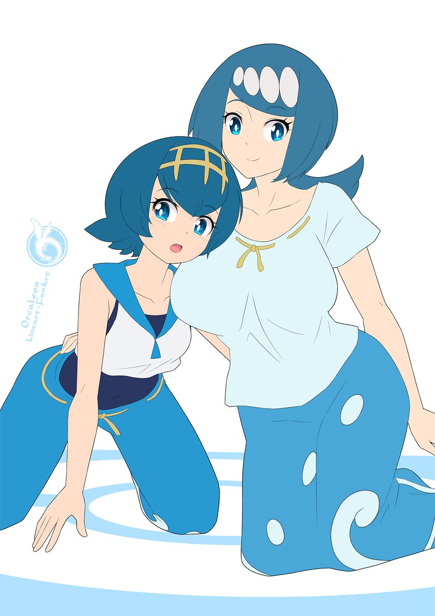 OrcaleonArt's tweet photo. #ポケモン #ポケモンイラスト #Pokemon 
Lineart_Pokemon Lana + her mom https://t.co/yZeNpLY89I