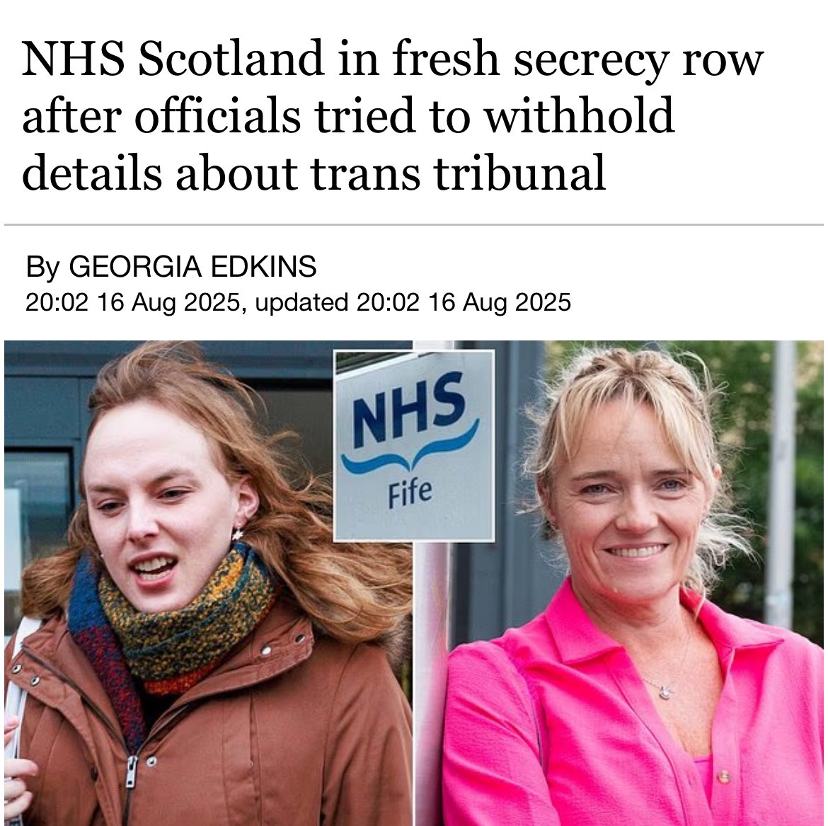 SEEN in Journalism (@journalismseen) on Twitter photo ‘The revelations draw Scottish ministers closer to the scandal’
‘Emails reveal that PR bosses wanted to withhold details in response to freedom of information requests about the landmark ‘single-sex spaces’ tribunal’
<a href="/DailyMail/">Daily Mail</a>
/ ‘The revelations draw Scottish ministers closer to the scandal’
‘Emails reveal that PR bosses wanted to withhold details in response to freedom of information requests about the landmark ‘single-sex spaces’ tribunal’
<a href="/DailyMail/">Daily Mail</a>
/