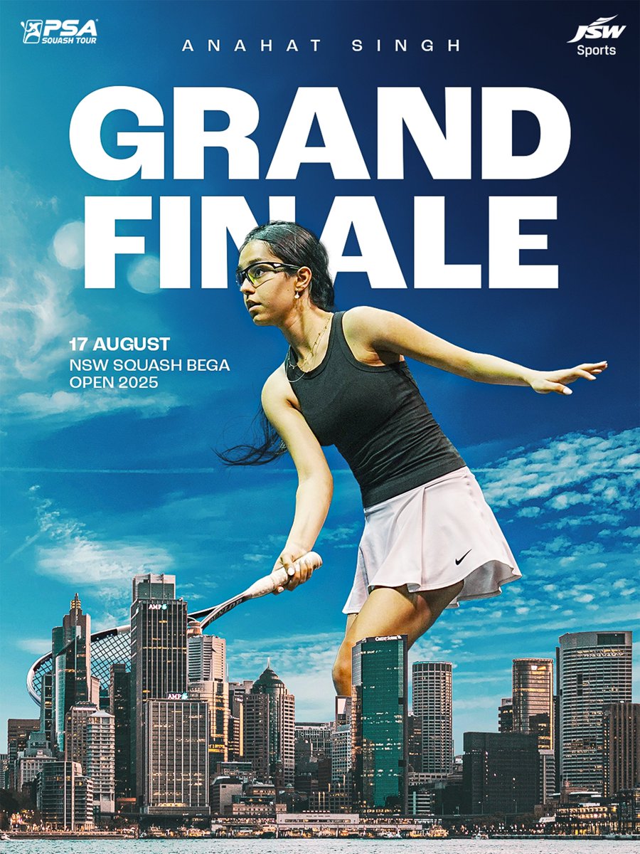 JSW Sports (@jswsports) on Twitter photo Another step closer. ✅
JSW Sports athlete <a href="/Anahat_Singh13/">Anahat Singh</a> powers past Nour Khafagy to seal her spot in the final of the NSW Bega Squash Tour. 🔥
#JSWSports #AnahatSingh #BetterEveryDay Another step closer. ✅
JSW Sports athlete <a href="/Anahat_Singh13/">Anahat Singh</a> powers past Nour Khafagy to seal her spot in the final of the NSW Bega Squash Tour. 🔥
#JSWSports #AnahatSingh #BetterEveryDay