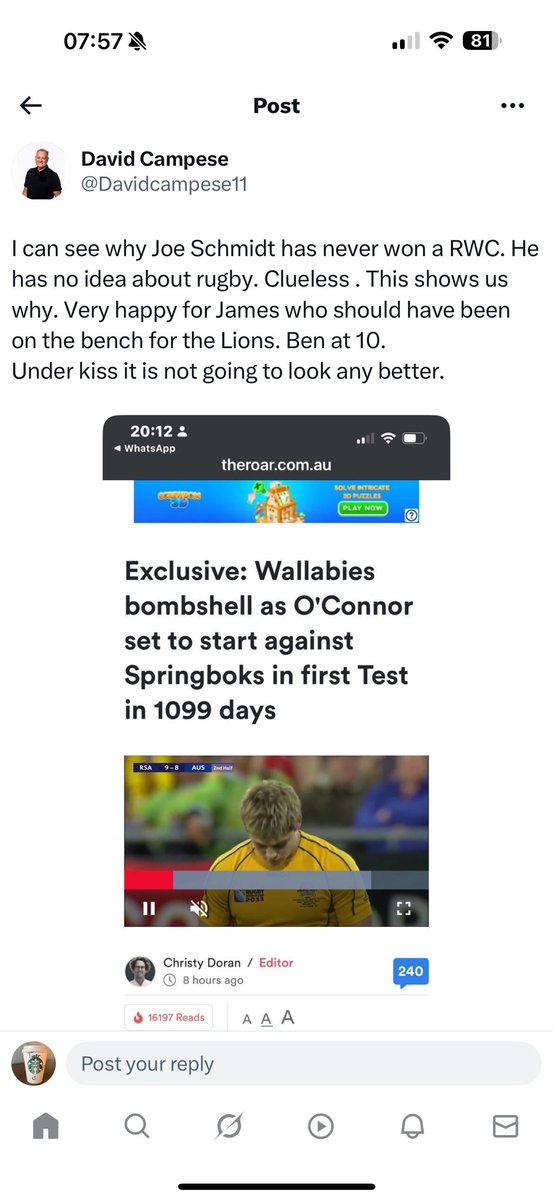 HhhHannes's tweet photo. @Davidcampese11 @Springboks @wallabies Great call🤡 https://t.co/ykYnlmcjCP