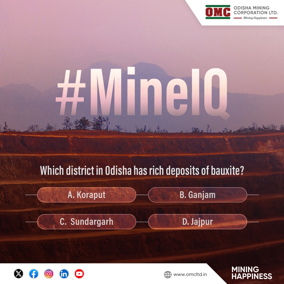 odisha_mining's tweet photo. #Odisha holds 41% of India’s bauxite reserves. Can you guess which district in Odisha is rich in bauxite deposits? Comment your answer below! 👇🏻
#MineIQ https://t.co/dM8HGoHzwt