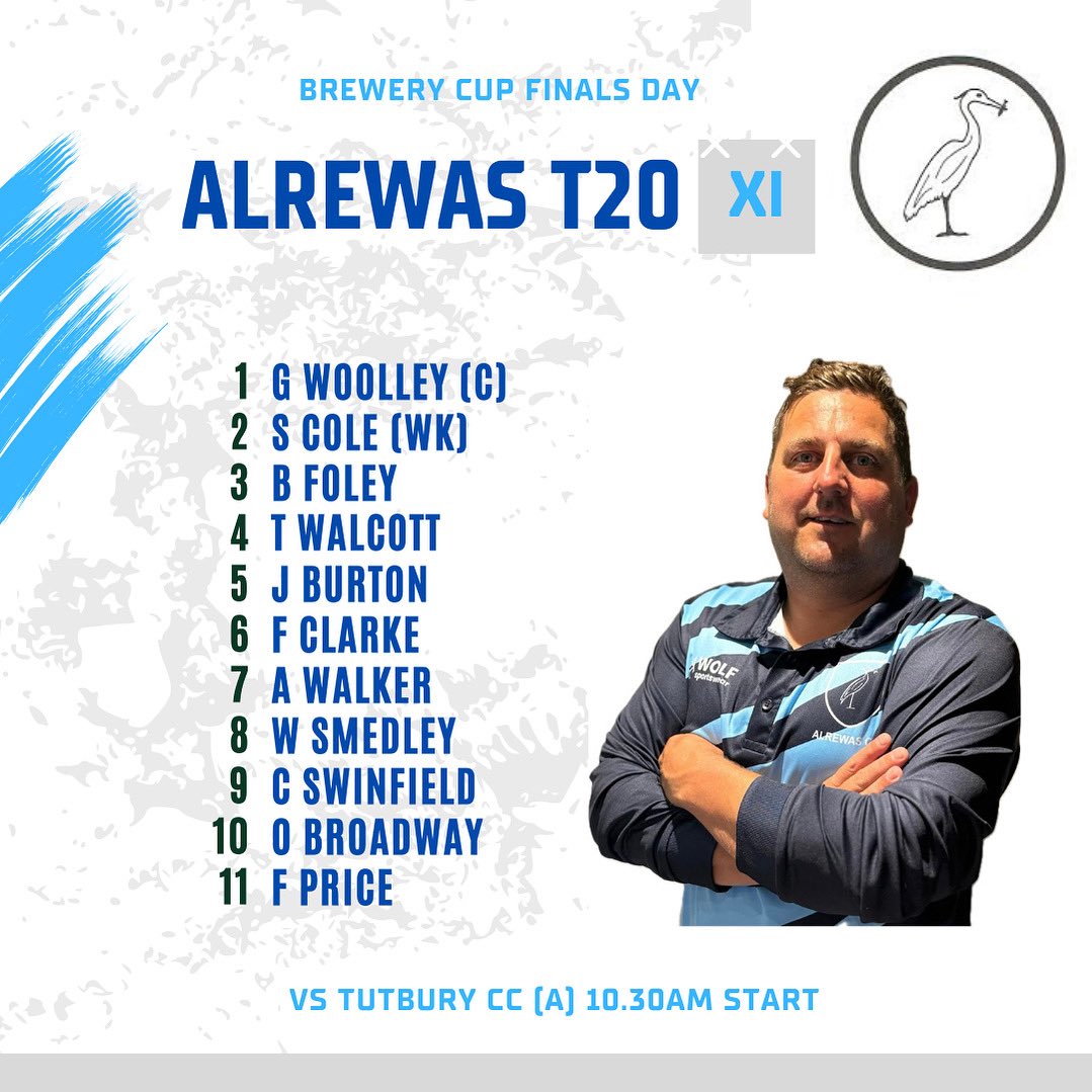 🏏 Brewery Cup Team 

Good luck to the 1st XI in the brewery cup semi final this morning.

We play hosts Tutbury with the winner progressing to play either Winshill or Ticknall CC later in the afternoon in the final. 

Good luck all.