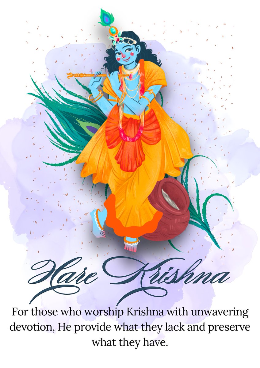 DharmaVaani's tweet photo. For those who worship Krishna with unwavering devotion, He provide what they lack and preserve what they have.๐๐ฆ
#quotes #KrishnaQuotes #kanha #gita #gitagya #dharma #KARMA https://t.co/h6zafPHmBC