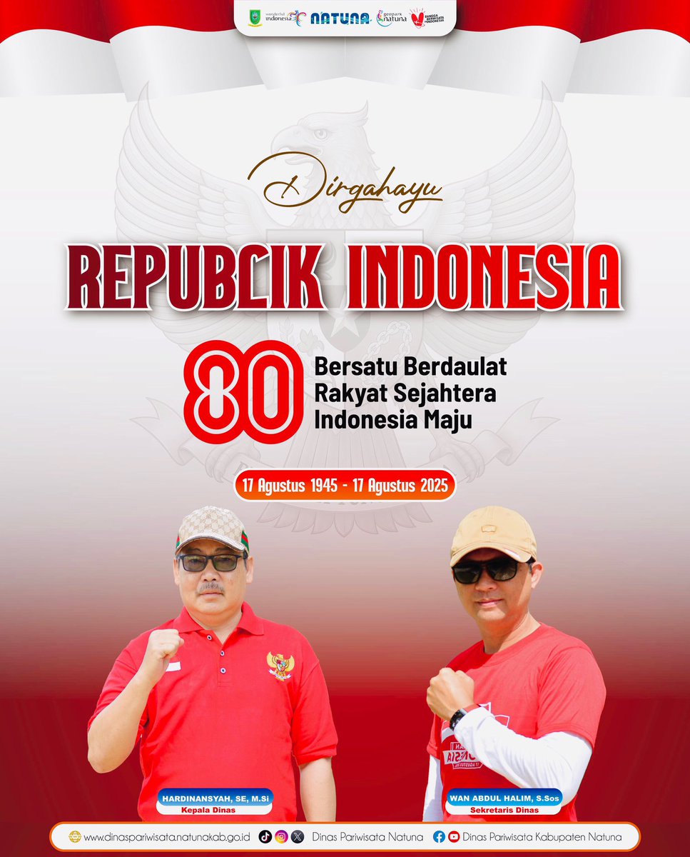 🇮🇩🇮🇩🇮🇩Dirgahayu Kemerdekaan Republik Indonesia ke-80. Bersatu, Berdaulat, Rakyat Sejahtera, Indonesia Maju. #hutri80 #natuna #wisatanatuna #natunalawa #songginatuna #geoparknatuna
