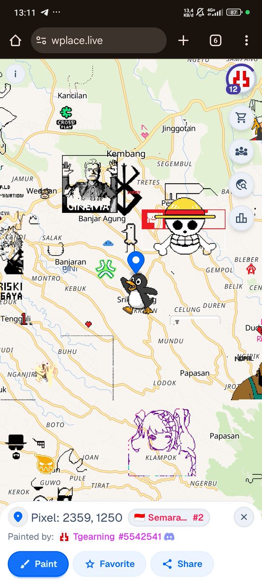 tgearning's tweet photo. @tuxonabstract @AbstractChain To enter the $TUX meme contest, I made pixel art live on my city map.
It took an day to make cause limited painted to use.
You can see my pixel art work at https://t.co/nIoEaw1GhS
And i will updated my artwork
Art work link : https://t.co/73Nx2bMhkV

@tuxonabstract @AbstractChain https://t.co/bnIwtbtdde