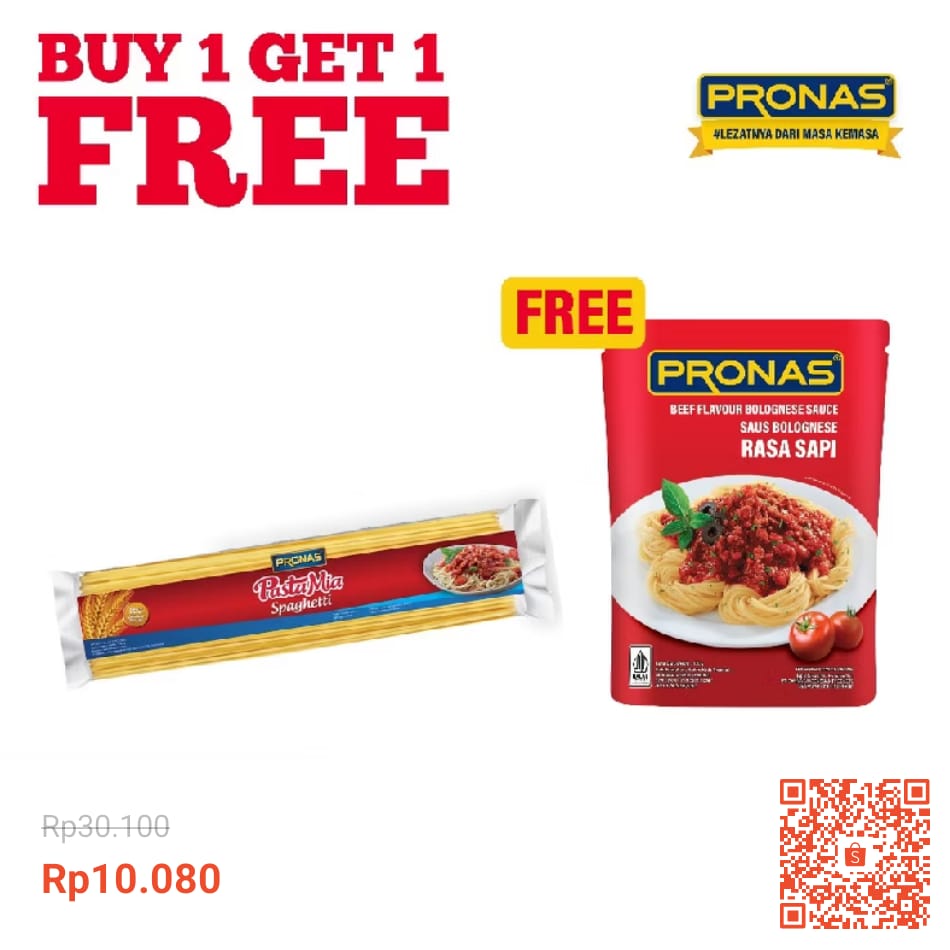 ZahraNovi's tweet photo. Temukan [BUY 1 GET 1] PRONAS Spaghetti 200 g Free Saus Bolognese Sapi 175 g seharga Rp10.080. Dapatkan sekarang juga di Shopee! https://t.co/jPcs58PBYo . Murah pol segini udh dpt spaghetti + sausnya 😍 https://t.co/ZzojXQ8lKN