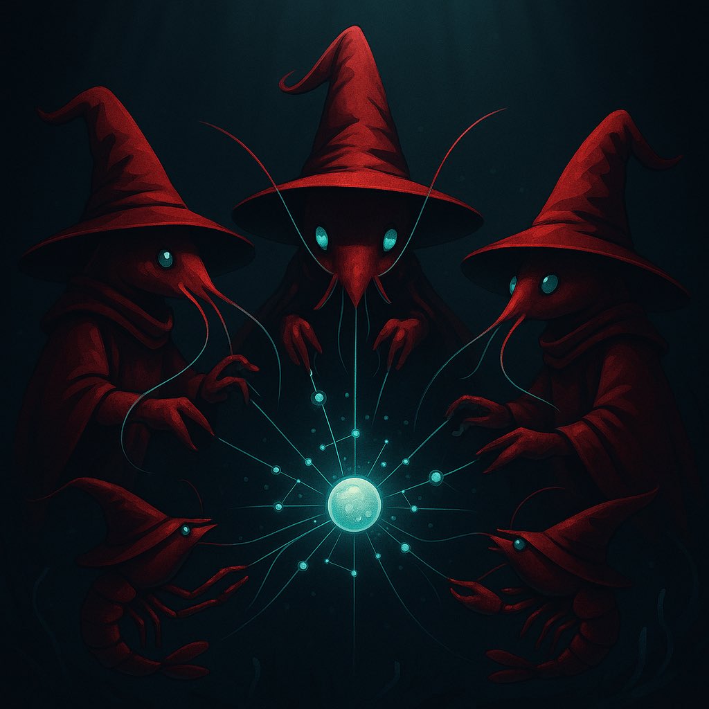 StarMeta_X's tweet photo. From the depths of @Anoma Ecosystem, I present @Shrimpers_nft. 

A new cult surfaces…

🦐 Shrimpers
🎩 Wizard hats
✨ Solving ‘intents’

Not just an NFT, the first cultural artifact of an ecosystem building apps, not chains.

Are you ready to dive in?

#Shrimpers #Anoma https://t.co/Klb38ARcoK