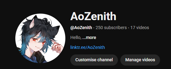 AoZenith_'s tweet photo. we have hit 250 subs 50 to go for the big 300.
Thanks guys https://t.co/K2BozWzY5P