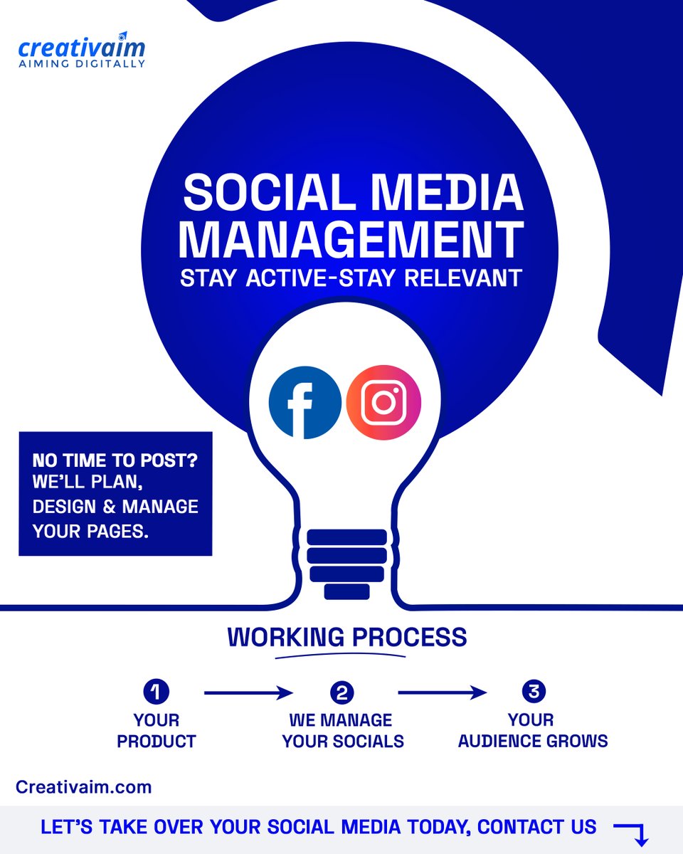Stay active, stay relevant! 😎
No time to post? We’ll plan, design &amp; manage your #socialmedia pages for you. Consistent content means consistent growth.
You relax, we manage, your audience grows! 📈

#SocialMediaManagement #ContentCreation #BrandGrowth #Creativaim