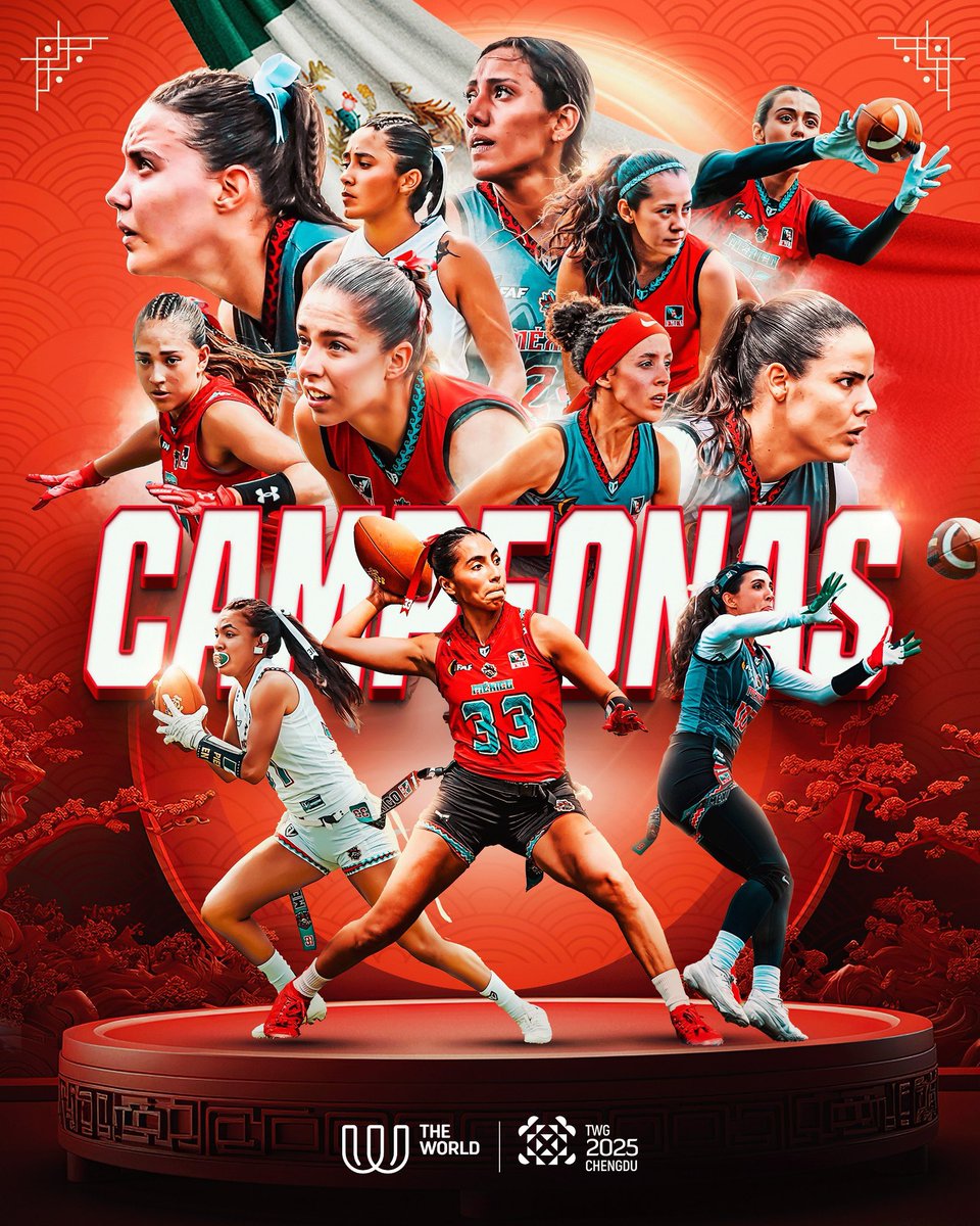 HolyRollerNFL's tweet photo. ¡¡LA SELECCIÓN FEMENIL MEXICANA DE FLAG FOOTBALL ES BICAMPEONA DE LOS WORLD GAMES!! ¡¡EL ORGULLO MEXICANO MÁS GRANDE QUE TENEMOS!!🇲🇽😍

¡¡MÉXICO EN POTENCIA MUNDIAL!!🔥🙌🏽 https://t.co/xggfU7zr9z