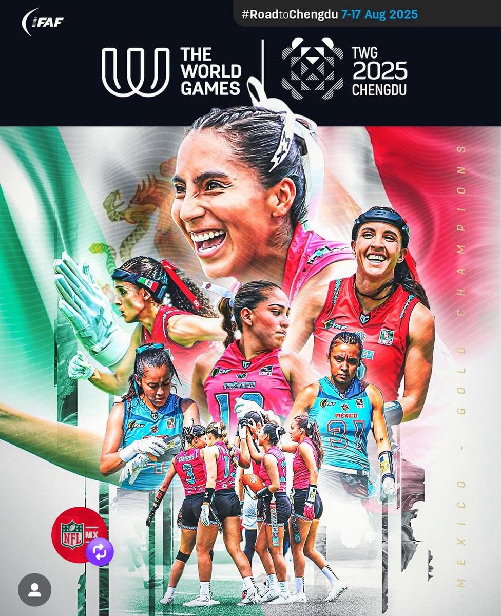 sorianoaaron's tweet image. La Selección Mexicana 🇲🇽 de Flag Football 🏈 es bicampeón en los #WorldGames2025 
🇲🇽 México 26-21 Estados Unidos 🇺🇸