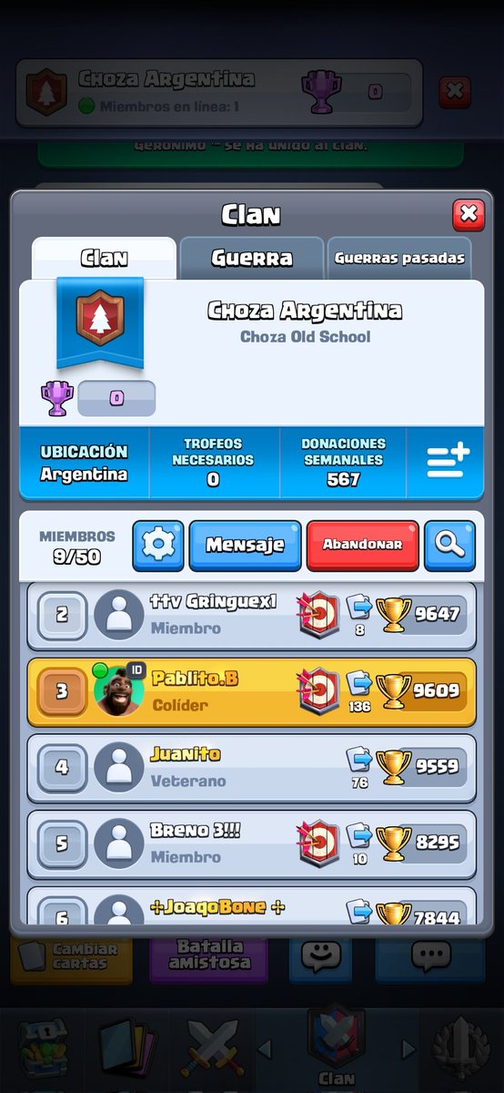 link.clashroyale.com/invite/clan/es…
Para el que quiera entrar. Despues de años,hace 1 semana venimos varios jugando. (la pappa, grin, juanito, yo, etc) el que quiera entrar a joder bienvenido.