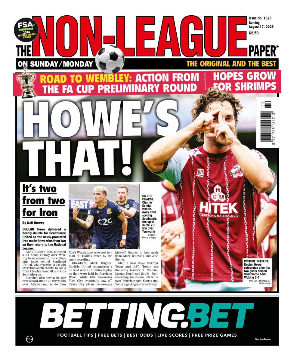 The Non-League Paper (@nonleaguepaper) on Twitter photo OUT NOW!
🙌 Wins for <a href="/SUFCOfficial/">Scunthorpe United FC</a>, <a href="/FGRFC_Official/">Forest Green Rovers</a> and <a href="/SUFCRootsHall/">Southend United FC</a>
🏆 Cup previews from <a href="/FATrophyFacts/">FA Trophy Factfile</a>
🦐 Hopes rise for <a href="/MorecambeFC/">Morecambe FC</a> rescue
🛩️ <a href="/EastleighFC/">Eastleigh FC</a> boss on Shade deal
🔴 <a href="/BrackleyTownFC/">Brackley Town FC</a> in business
Subscription details can be found here: OUT NOW!
🙌 Wins for <a href="/SUFCOfficial/">Scunthorpe United FC</a>, <a href="/FGRFC_Official/">Forest Green Rovers</a> and <a href="/SUFCRootsHall/">Southend United FC</a>
🏆 Cup previews from <a href="/FATrophyFacts/">FA Trophy Factfile</a>
🦐 Hopes rise for <a href="/MorecambeFC/">Morecambe FC</a> rescue
🛩️ <a href="/EastleighFC/">Eastleigh FC</a> boss on Shade deal
🔴 <a href="/BrackleyTownFC/">Brackley Town FC</a> in business
Subscription details can be found here: