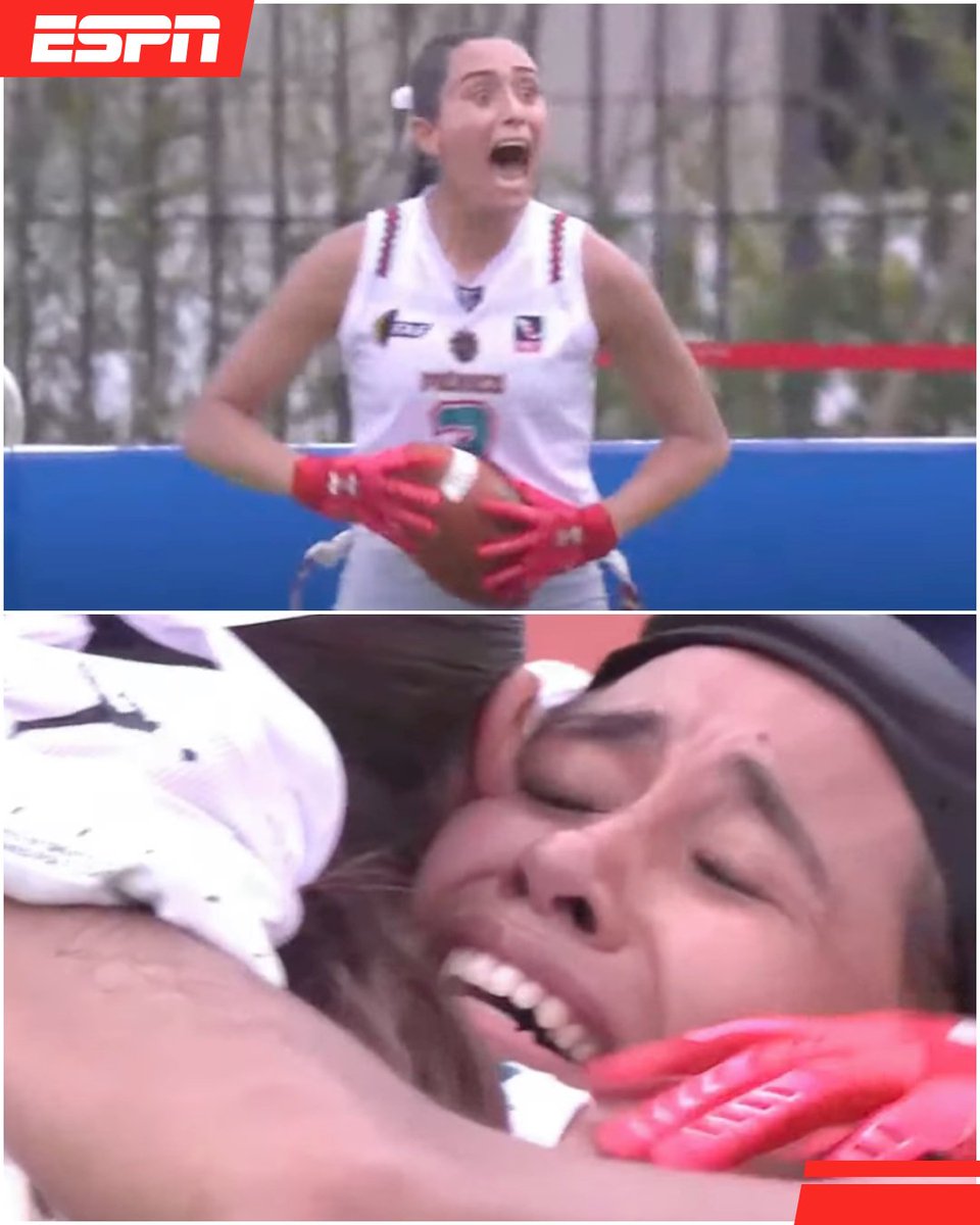 ESPNmx's tweet photo. ¡CUANDO HACES EL TD DEL ORO! 🏅 🇲🇽 

La reacción de Victoria Chávez y las lágrimas de las jugadoras de la Selección Mexicana de Flag Football lo son TODO 👏 👏 👏 https://t.co/h0GJ6MtNaC