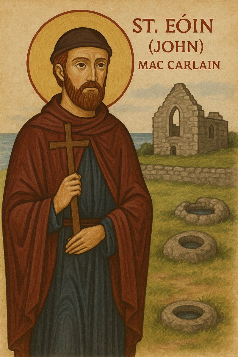 IrishSaints0's tweet photo. St. Eóin (John) mac Carlain

Feast 17 August

Remembered at St. John’s Point, Co. Down. 

Though little is known of his life, his ruined coastal chapel, holy well &amp; bullaun remain as witnesses to centuries of devotion. 🌊⛪ #IrishSaints #CoDown #StEoin https://t.co/jCLdIsDLZW