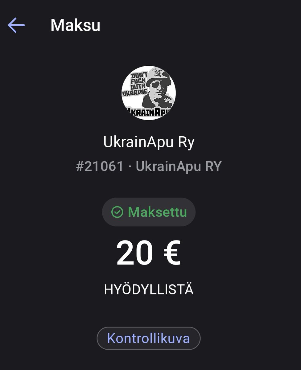 <a href="/AriNissinen/">Ari Nissinen</a> <a href="/UkrainApu/">UkrainApu</a> Hulluahan se ois, jos ei tuplaan lähtis 🤷