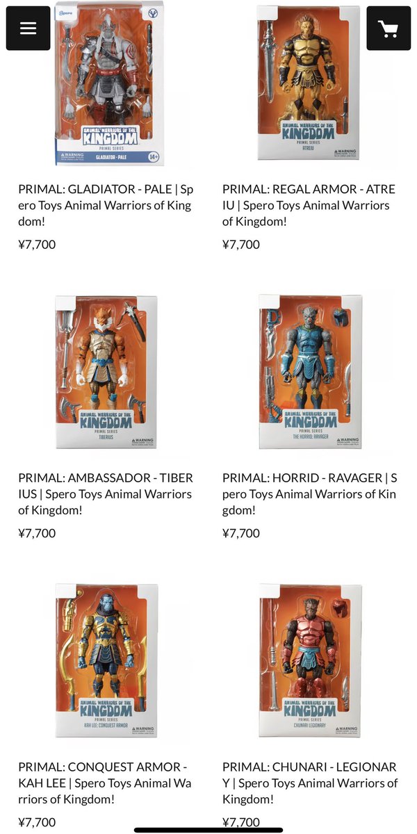 TRISKELE_HOBBY's tweet photo. 【Pick up!】Spero Toysのプライマルズ(猿人)全員
https://t.co/Ib1hPwsJrA
敗因:ゴリラ以外の猿人は日本人受けがイマイチ。シナリオの中心はプライマルズなんですが。主役のPale(Wave1)は本国でもSold out。
#TRISKELE_HOBBY
#AWOK
#ANIMALWARRIORSOFTHEKINGDOM
#Sperotoys
#ファンタジーフィギュアで遊ぼう