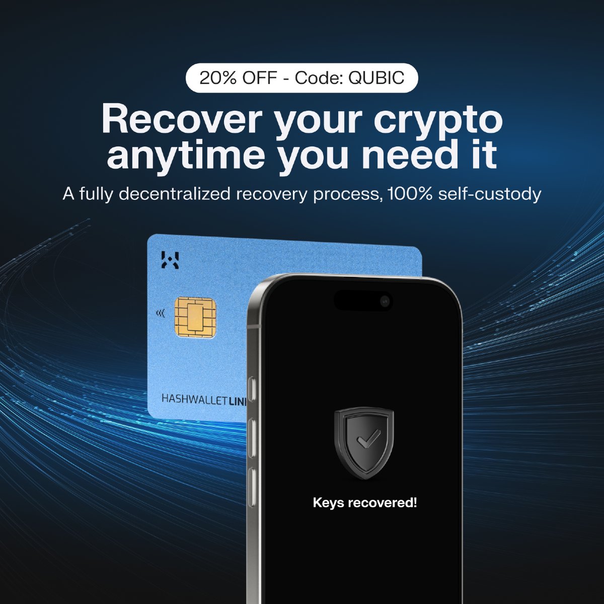 HASHWallet is the only cold wallet that offers a decentralized and anonymous  recovery process designed to help you recover your crypto when you really  need it! To celebrate the beautiful Qubic community,