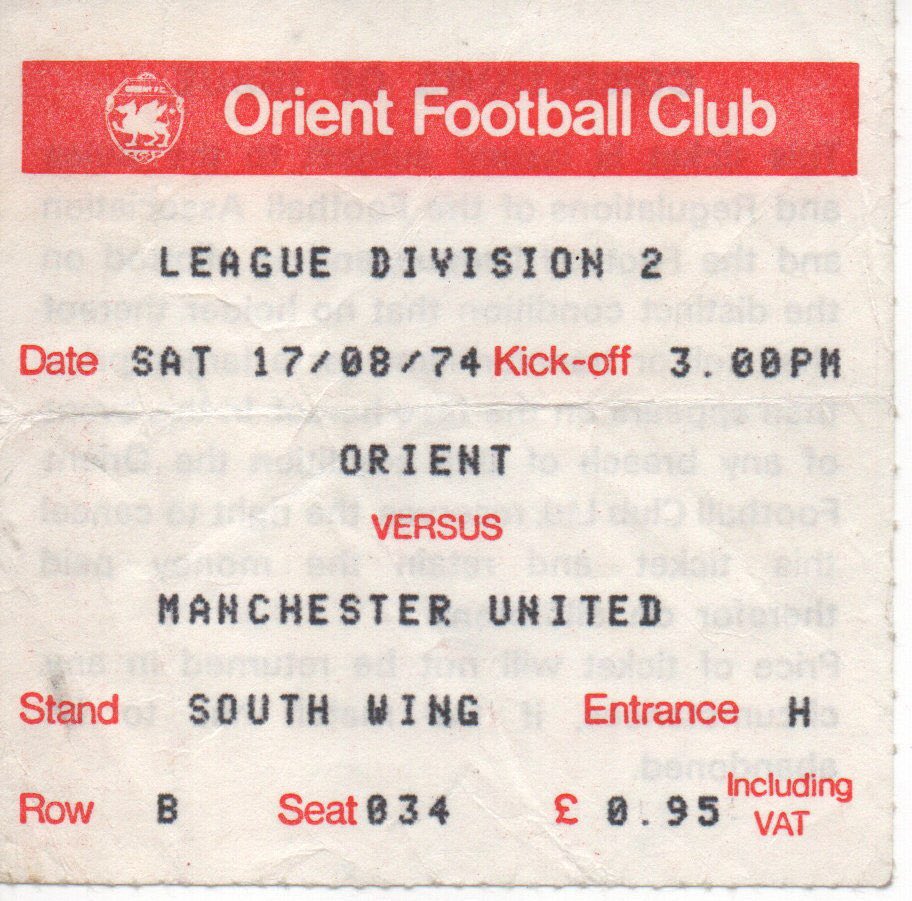 17th August 1974 &amp; for many the start of the most exciting season watching United. A trip to Brisbane Road to play Orient in United’s 1st Second Division season in 36 years. It was a comfortable 2-0 win with goals from Morgan &amp; Houston. #ManchesterUnited #ManUtd #MUFC #UTFR #GGMU