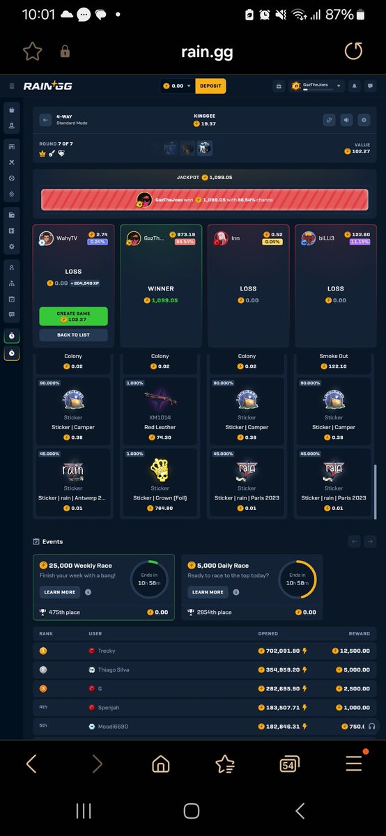 Ty <a href="/WahyTV/">Wahy | Wahy.GG $15K LB</a>  and <a href="/raindotgg/">Rain.gg</a> for the leaderboard free battle.