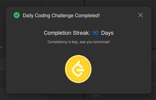 like_backspace's tweet image. 💯 Day 90/100 – Almost at the Century Mark! 💯
90 days of code. 90 days of consistency. 90 days of proving that discipline beats motivation.
Now it’s not just a streak—it’s a lifestyle. 🚀
Only 10 days left before hitting triple digits! 🏆
#90DaysOfCode #LeetCode