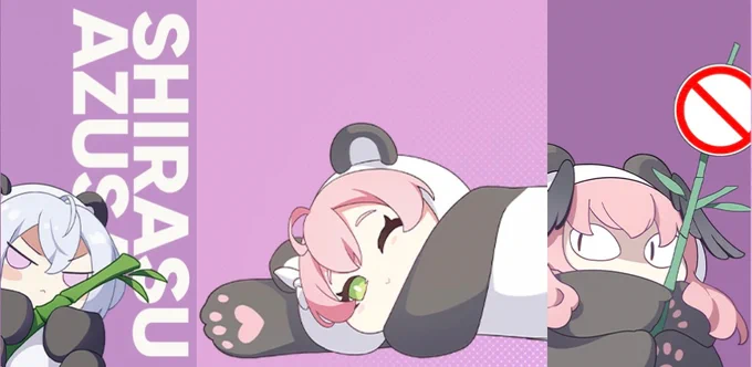 アズサのグッズが出た時のイラストとは違うから全員描き下ろしのパンダだ