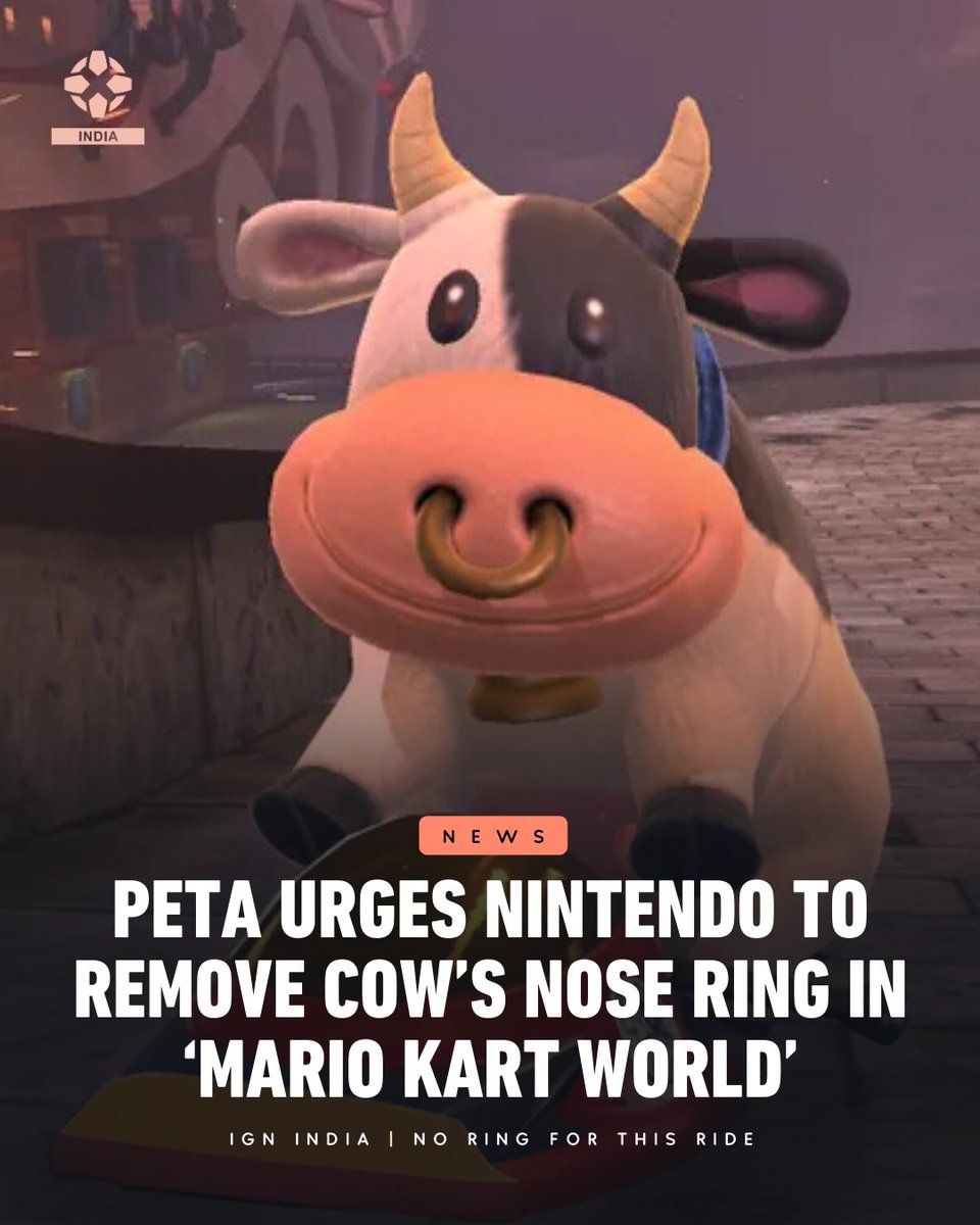 PETA wants Nintendo to let Cow “race free” in Mario Kart World, by removing her brass nose ring. 

Fans online argue she might’ve just gone to a piercing shop herself. Nintendo hasn’t moo-ved on the request yet. 🐮

#MarioKart #NintendoSwitch2 #GamingNews #IGN #IGNIndia