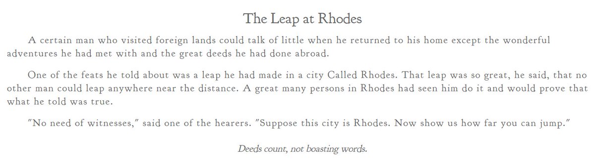 "Deeds count, not boasting words." ~ Aesop