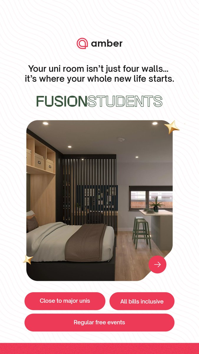 amberstudent_'s tweet photo. Your uni life starts here—rooms, vibes, perks &amp; offers you won’t want to miss. Book your Fusion Students spot today! 🎓✨ #StudentLife #FusionStudents #Studyabroad #StudyinUK https://t.co/TGQRASSh7w