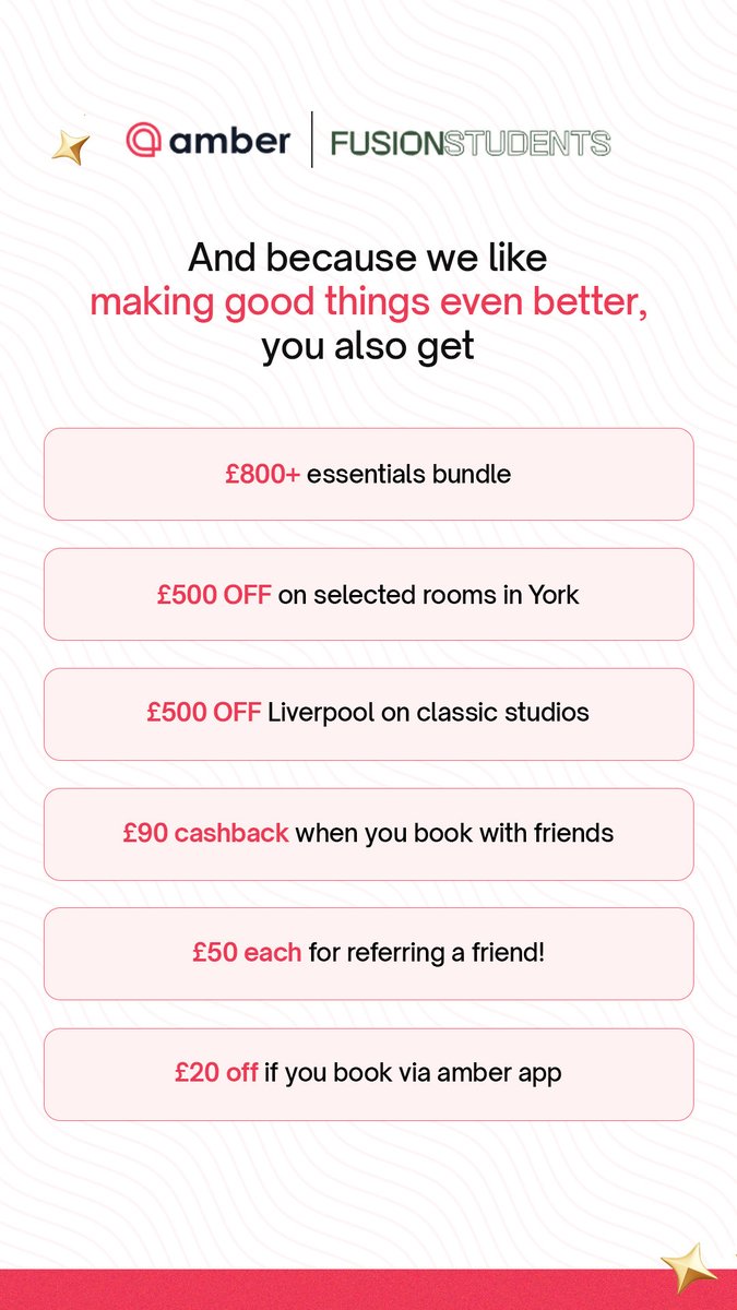amberstudent_'s tweet photo. Your uni life starts here—rooms, vibes, perks &amp; offers you won’t want to miss. Book your Fusion Students spot today! 🎓✨ #StudentLife #FusionStudents #Studyabroad #StudyinUK https://t.co/TGQRASSh7w
