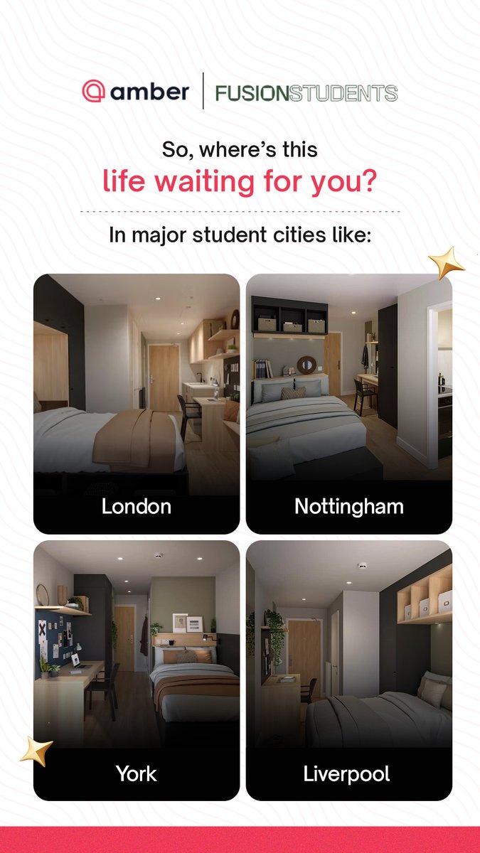 amberstudent_'s tweet photo. Your uni life starts here—rooms, vibes, perks &amp; offers you won’t want to miss. Book your Fusion Students spot today! 🎓✨ #StudentLife #FusionStudents #Studyabroad #StudyinUK https://t.co/TGQRASSh7w