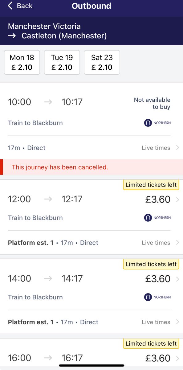 leojordanson's tweet photo. @northernassist @GOVUK @transportgovuk @elsieblundell @AndyBurnhamGM - please could you escalate the train cancellation issue by Northern - who is responsible ??? Picture below shows the disaster of a service frequency on Sundays all courtesy of Northern. https://t.co/fIkbUGcSvi