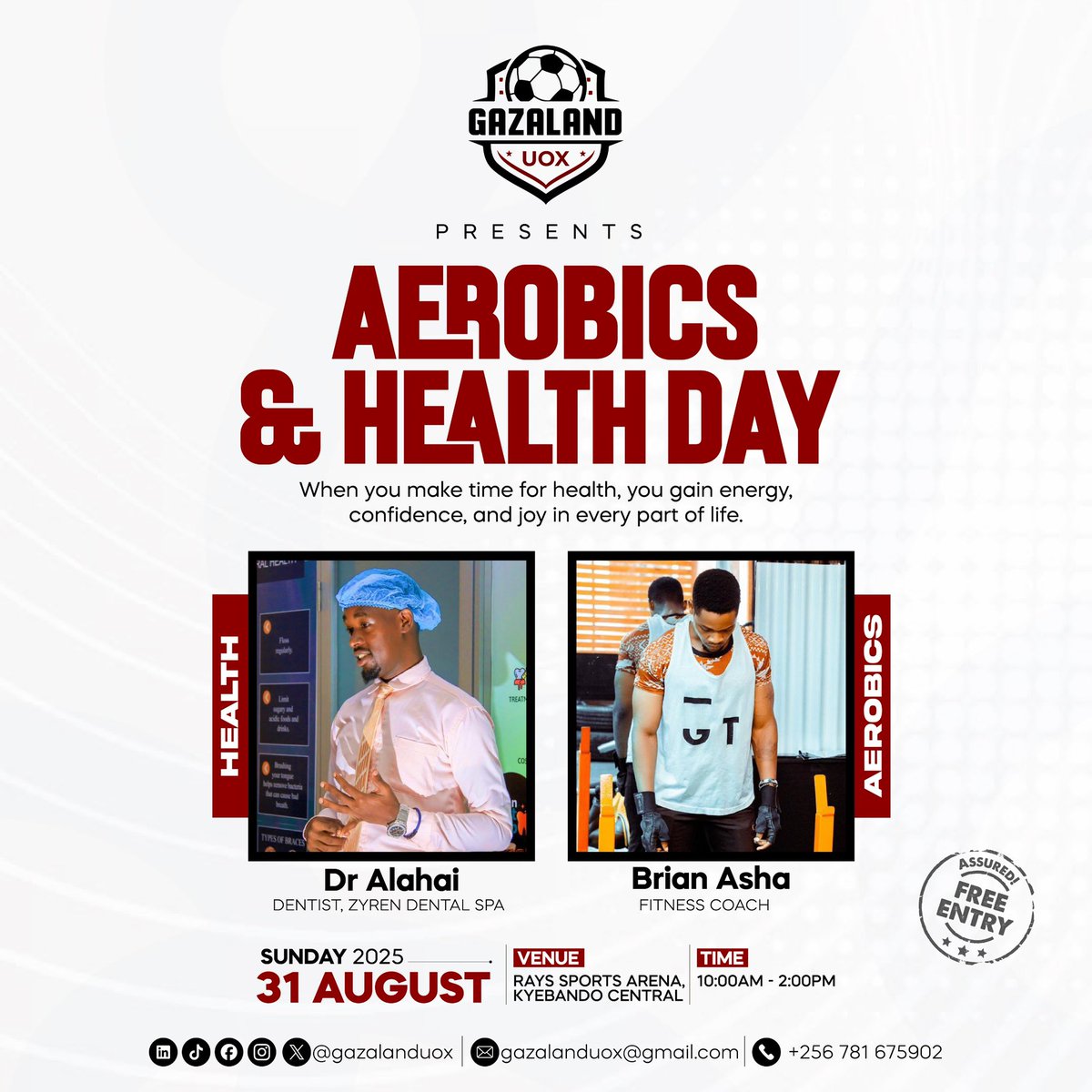 We  excited to host an Aerobics &amp; Health Day 💪🦷

Join us for fun workouts that boost fitness &amp; mental health, plus a special session on dental care with a professional dentist.

Come, learn, sweat, and smile , your body &amp; teeth will thank you! 😁🦵