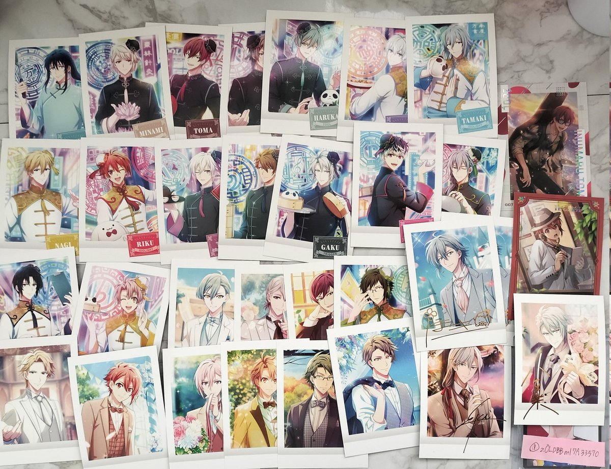 アイドリッシュセブン ぱしゃこれ  譲 画像
求 マリマリ 千 楽 虎於
郵送希望です。
箔は悠希望。複数提供も可能です。
お気軽にお声掛けください。