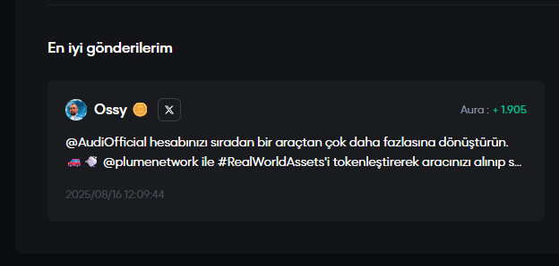 OssyCrypto's tweet photo. @Galxe @plumenetwork Tesekurler guzel insanlar destekleriniz cok faydali! 🦾
Tek paylasim icin #Aura 1.905 gercekten cok basarili!
1⃣9⃣8⃣ siralamam simdik 1⃣2⃣2⃣
Binlerce kisinin arasindan. daha once dedim gibi #Ossy için yeterli değil! 🤝
Desteklerinizi unutmam.
RWAfi #Galxe & #Plume https://t.co/EwKWJodM1P