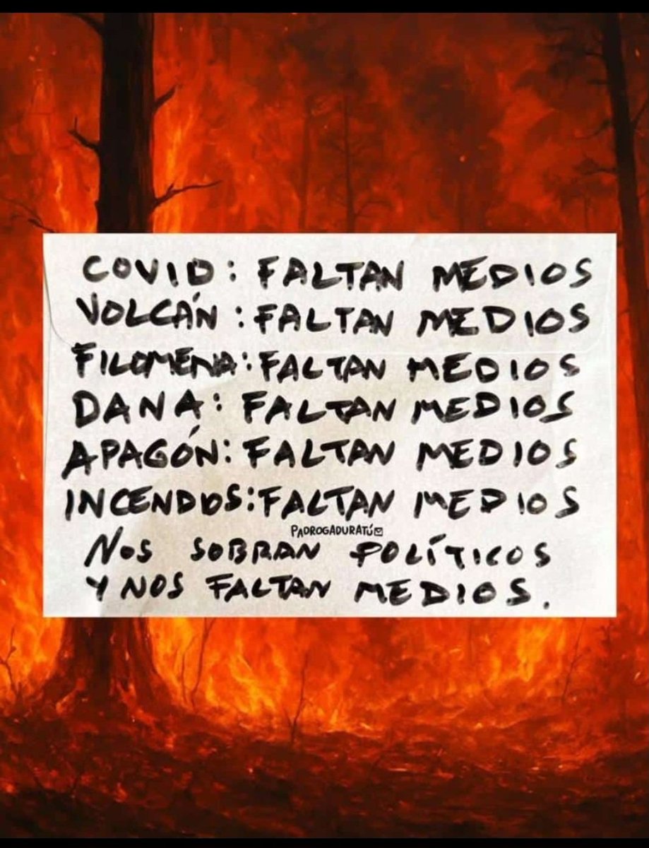 M70Leia's tweet photo. Nada más que añadir!!
#IncendiosForestalesEspana 
#Agenda2030 #PSOE #VOX #PP #Podemos
@PSOE @vox_es @ppopular @PODEMOS 
Todos unos sinvergüenzas!! https://t.co/2fLj1VNvIn