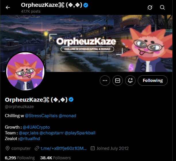 Enchiks1's tweet photo. @orpheuzkaze @grok Gmonad 🔥🔥 https://t.co/qRZIKVGh27