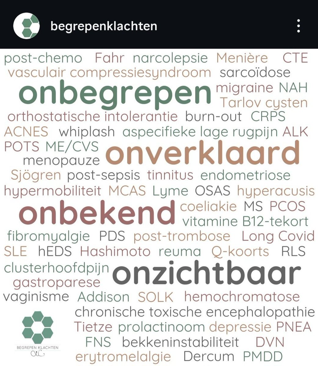 Ik volg best wat professionals en goed geinformeerde patiënten die schrijven over bijv. PAIS, hashimoto, B12, hEDS.

Hebben jullie nog tips voor andere "onbegrepen" ziektebeelden, zoals fibromyalgie, CRPS, endometriose? Wie moet ik echt volgen om goed op de hoogte te blijven?