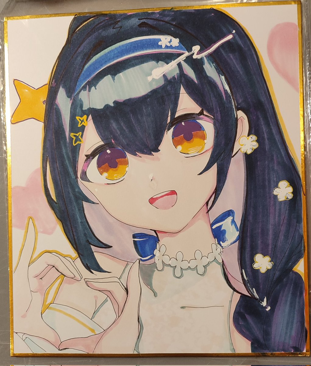 DDplayer886's tweet photo. 感謝，繪師， #田中ぱるむ 
接受本人委託，繪畫 #星珀千夜 
在始源PureLove07 ，聽到有田中老師的手繪，所以慕名而來，找到了田中老師繪畫千夜，千夜的笑容及心心手勢，令到千夜非常可愛，感謝田中老師。
繪師Twitter:@_red666 
#星羅畫冊 @CSeihaku https://t.co/8qedckHgN7