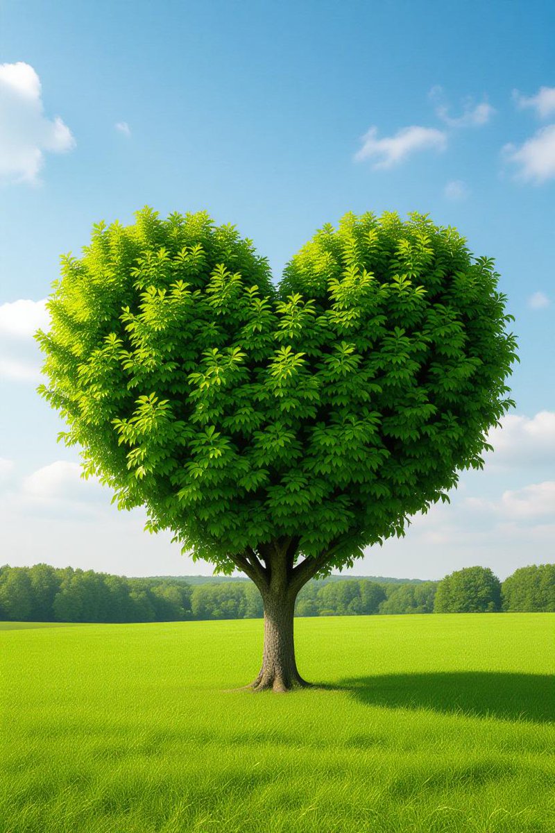 𝓗𝓾𝓶𝓪🩵 (@1h77k) on Twitter photo A large tree with its leaves trimmed into the shape of a heart. 
📸 Grok Imagine A large tree with its leaves trimmed into the shape of a heart. 
📸 Grok Imagine
