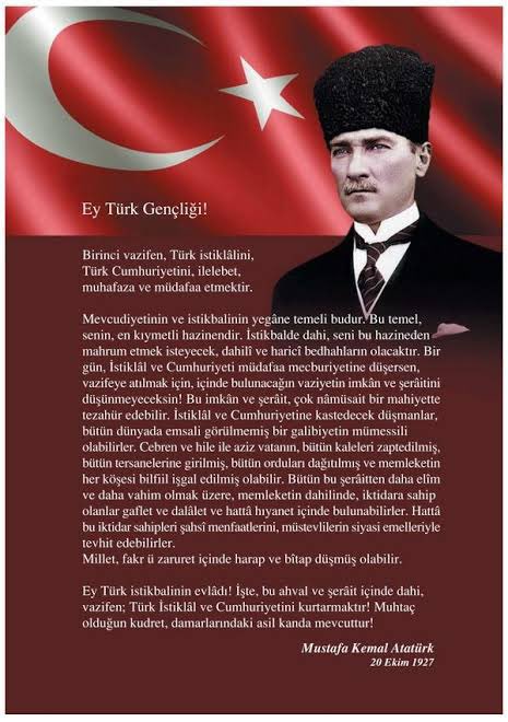 “Geleceği karanlık görerek azmi bırakmak. 
Alçakça bir ölüm varsa eminim budur ancak !”
#MehmetAkifErsoy

“ Benim bu milletten asla unutmamasını istediğim mısralar, işte bunlardır.”
#GaziMustafaKemalATATÜRK🇹🇷🇹🇷🇹🇷