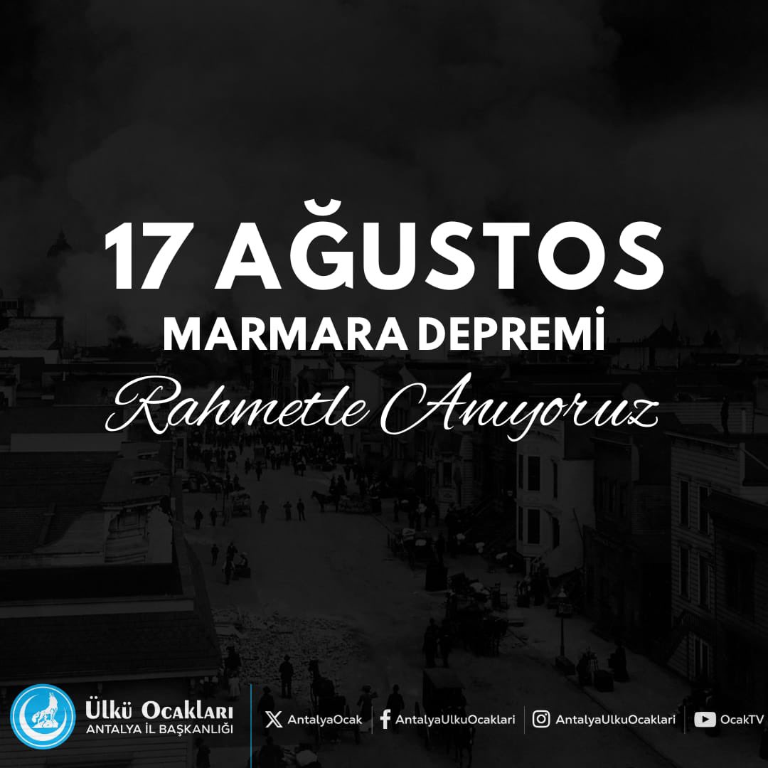 17 Ağustos 1999 #MarmaraDepremi’nin yıl dönümünde depremde hayatını kaybeden vatandaşlarımızı rahmetle anıyoruz.