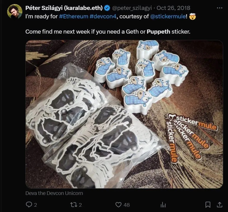 AringoldX's tweet image. the first mascot of #Ethereum - #PUPPETH