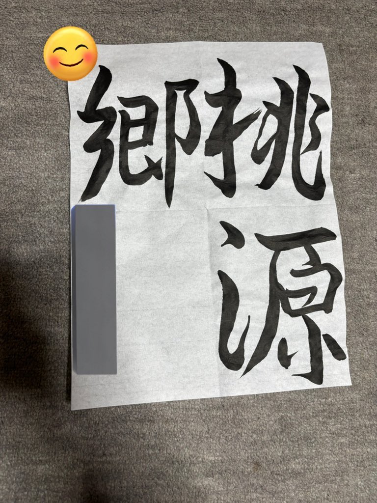夏休みの課題で習字があって何を書いてもいいってことだったので「桃源郷」を行書で書きました〜！自分的にはめちゃくちゃ上手いと思ってます！