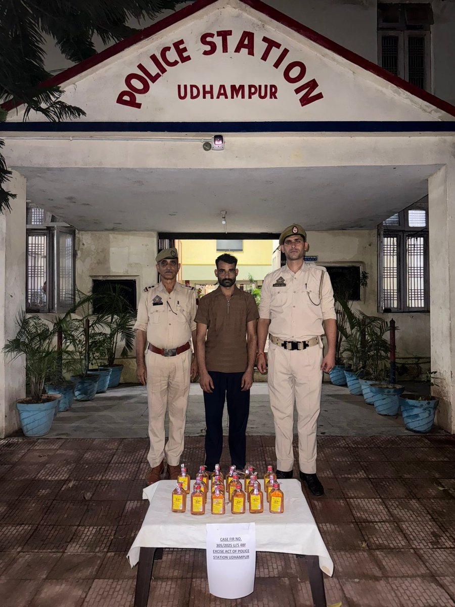 District Police Udhampur (@udhampurpolice) on Twitter photo #PeopleFirst
#UdhampurPolice
Another Bottlegger Mohinder Kumar S/O Bitu Ram R/O Barmeen A/P Gangera, Udhampur held in Udhampur, Liquor recovered by Udhampur Police. <a href="/JmuKmrPolice/">J&K Police</a> <a href="/ZPHQJammu/">Zonal Police Media Centre- Jammu Zone</a> <a href="/UHqrs/">DIG, Udhampur Reasi Range</a> <a href="/Amod_India/">Amod Nagpure</a> #PeopleFirst
#UdhampurPolice
Another Bottlegger Mohinder Kumar S/O Bitu Ram R/O Barmeen A/P Gangera, Udhampur held in Udhampur, Liquor recovered by Udhampur Police. <a href="/JmuKmrPolice/">J&K Police</a> <a href="/ZPHQJammu/">Zonal Police Media Centre- Jammu Zone</a> <a href="/UHqrs/">DIG, Udhampur Reasi Range</a> <a href="/Amod_India/">Amod Nagpure</a>