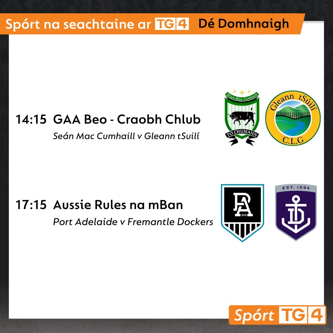 SportTG4's tweet image. Spórt an Lae ar @TG4TV  📺

#gaa #aussierules