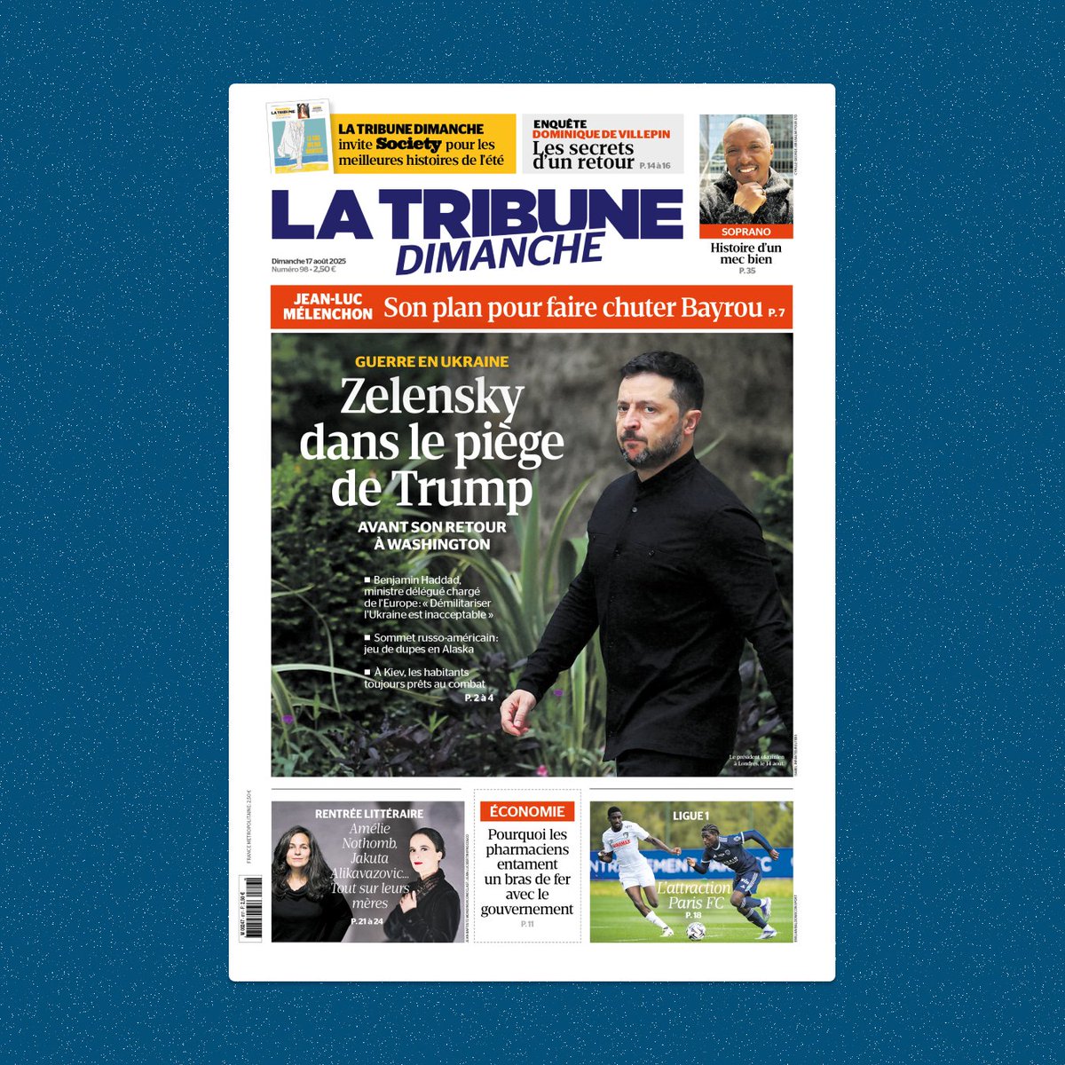 🇺🇦  UKRAINE - Zelensky pris au piège de Trump
■ Trump s’aligne sur Poutine : le président américain a courbé l’échine et se fait le messager de Vladimir Poutine.
■ L’invitation de Volodymyr Zelensky à Washington lundi provoque
une forte mobilisation des dirigeants européens.
■