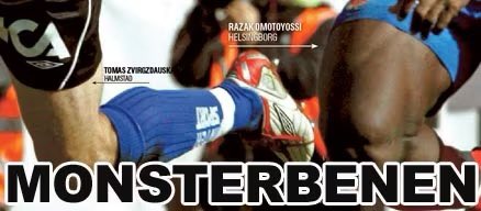 Trevlig söndag önskar Razak Omotoyossis lår.