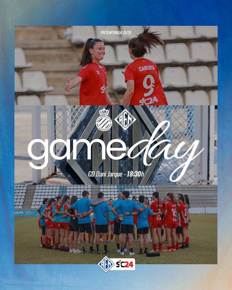 Secció Esportiva AEM (@seaem_1925) on Twitter photo 𝐆𝐀𝐌𝐄𝐃𝐀𝐘‼️
🆚 <a href="/RCDEFemeni/">RCD Espanyol Femení</a>
🏟️ CE Dani Jarque
⚔️ Pretemporada
🕢 18:30h
#AEMetstuAEMsocjo #partdelsomni 𝐆𝐀𝐌𝐄𝐃𝐀𝐘‼️
🆚 <a href="/RCDEFemeni/">RCD Espanyol Femení</a>
🏟️ CE Dani Jarque
⚔️ Pretemporada
🕢 18:30h
#AEMetstuAEMsocjo #partdelsomni