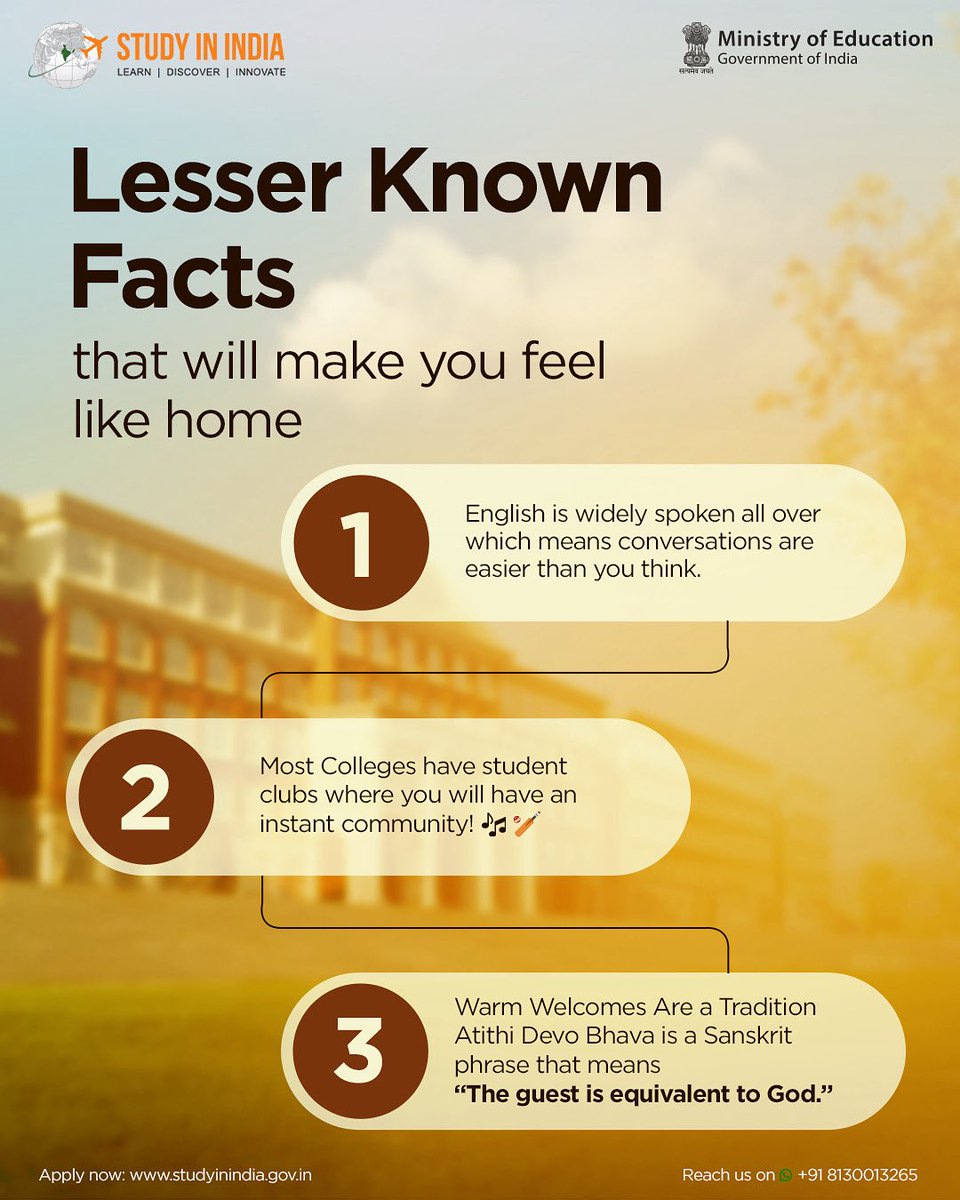StudyInIndiaGov's tweet photo. Moving to India might feel intimidating,but here are some things that’ll surprise you with how comfortable life could get here if you make the move😉🙌

Thinking about Studying in India
Apply now - https://t.co/pX1kogiZqI 

#SayYESToStudyInIndia #StudyinIndia #Studyabroad https://t.co/oc7xeUBQll